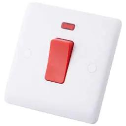 m2 slimline M2 Slimline 45A DP 1 Gang Switch with Neon White - Slimline m2 slimline M2 Slimline 45A DP 1 Gang Switch with Neon White Slimline