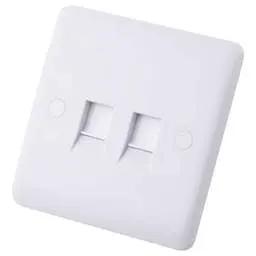 m2 slimline M2 Slimline 1 Gang Twin CAT6 Data Socket White - Slimline m2 slimline M2 Slimline 1 Gang Twin CAT6 Data Socket White Slimline