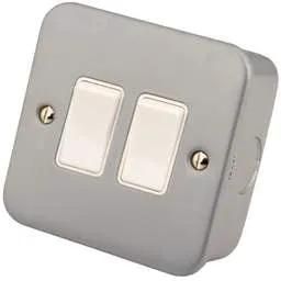 m2 metal clad M2 Metal 10A 2 Gang 2 Way Light Switch Metal Clad - m2 metal clad M2 Metal 10A 2 Gang 2 Way Light Switch Metal Clad