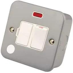 m2 metal clad M2 Metal 13A Switched Fused Spur with Neon and Flex Outlet Metal Clad - m2 metal clad M2 Metal 13A Switched Fused Spur with Neon and Flex Outlet Metal Clad