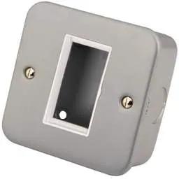 m2 metal clad M2 Metal 1 Gang 1 Euro Module Plate and Back Box - m2 metal clad M2 Metal 1 Gang 1 Euro Module Plate and Back Box