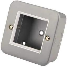 m2 metal clad M2 Metal 1 Gang 2 Euro Module Plate and Back Box - m2 metal clad M2 Metal 1 Gang 2 Euro Module Plate and Back Box