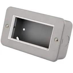 m2 metal clad M2 Metal 2 Gang 4 Euro Module Plate and Back Box - m2 metal clad M2 Metal 2 Gang 4 Euro Module Plate and Back Box