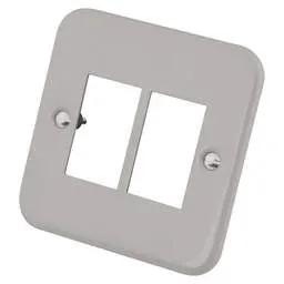 m2 metal clad M2 Metal 1 Gang 2 LJ6C Module Front Plate Metal Clad - m2 metal clad M2 Metal 1 Gang 2 LJ6C Module Front Plate Metal Clad