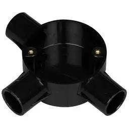 Marshall Tufflex 25mm PVC Conduit Tee Box Black