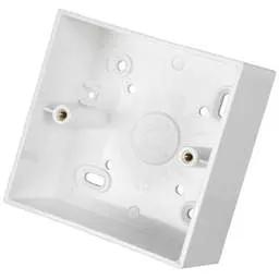 back box Marshall Tufflex 1 Gang 44mm PVC Surface Pattress Box Square Corners White - Back Box back box Marshall Tufflex 1 Gang 44mm PVC Surface Pattress Box Square Corners White Back Box
