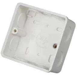 Marshall Tufflex 1 Gang 35mm PVC Flush Box Round Corners with 20mm Conduit KO White