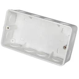 Marshall Tufflex 2 Gang 35mm PVC Flush Box Round Corners with 20mm Conduit KO White