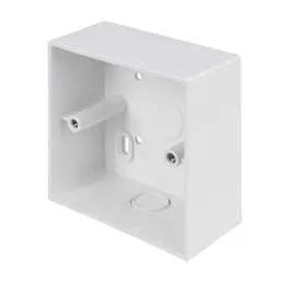 back box Marshall Tufflex Universal 1G 44mm PVC Surface Box Square Corners with KO's White - Back Box back box Marshall Tufflex Universal 1G 44mm PVC Surface Box Square Corners with KO's White Back Box