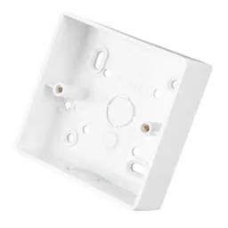 back box Marshall Tufflex 1 Gang 32mm PVC Surface Box Radius Corners with Knockouts White - Back Box back box Marshall Tufflex 1 Gang 32mm PVC Surface Box Radius Corners with Knockouts White Back Box