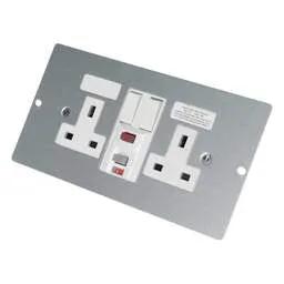 floor sockets Marshall Tufflex 2 Gang RCD Double Switched Socket Plate for 3 Compartment Floor Box - floor sockets Marshall Tufflex 2 Gang RCD Double Switched Socket Plate for 3 Compartment Floor Box