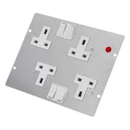 floor sockets Marshall Tufflex Double 2 Gang CE Switched Socket Plate for 4 Compartment Floor Box - floor sockets Marshall Tufflex Double 2 Gang CE Switched Socket Plate for 4 Compartment Floor Box