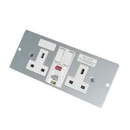 floor sockets Marshall Tufflex 2 Gang RCD Switched Socket Plate for 4 Compartment Floor Box - floor sockets Marshall Tufflex 2 Gang RCD Switched Socket Plate for 4 Compartment Floor Box