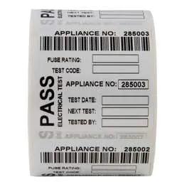label sign Martindale Combined Pass and Barcode Labels for PAT Testing (Roll of 500) - label sign Martindale Combined Pass and Barcode Labels for PAT Testing (Roll of 500)