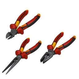 pliers and cutters Milwaukee 3 Piece VDE Plier Set - pliers and cutters Milwaukee 3 Piece VDE Plier Set