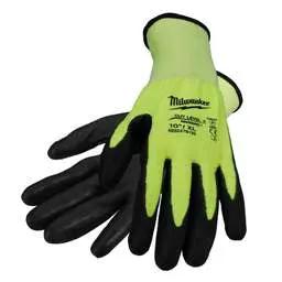 high vis Milwaukee Size 10/XL High-Vis Cut Level 3 Dipped Gloves - Clothing Safety Vest Clothing high vis Milwaukee Size 10/XL High-Vis Cut Level 3 Dipped Gloves Safety Vest