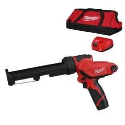 cartridge guns Milwaukee M12PCG/310-210B 12V Sub Compact Caulking Gun with 1 x 2.0Ah Battery 310ml - cartridge guns Milwaukee M12PCG/310-210B 12V Sub Compact Caulking Gun with 1 x 2.0Ah Battery 310ml