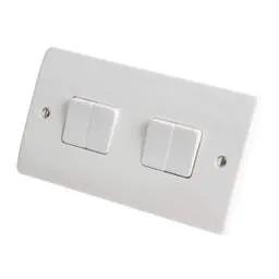 mk logic MK Logic Plus 10A 4 Gang 2 Way Light Switch White - Electrical mk logic MK Logic Plus 10A 4 Gang 2 Way Light Switch White Electrical