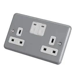 pvc back boxes MK Metalclad Plus 13A 2 Gang Intelligent Socket Metal Clad - pvc back boxes MK Metalclad Plus 13A 2 Gang Intelligent Socket Metal Clad