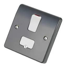 mk logic MK Logic Plus 13A DP Switched Fused Spur with Flex Outlet Graphite - Electrical mk logic MK Logic Plus 13A DP Switched Fused Spur with Flex Outlet Graphite Electrical