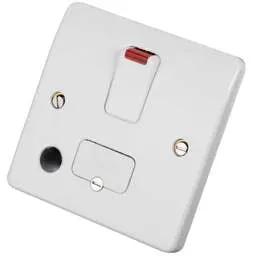 mk logic MK Logic Plus 13A DP Switched Fused Spur with Neon and Flex Outlet White - Electrical mk logic MK Logic Plus 13A DP Switched Fused Spur with Neon and Flex Outlet White Electrical