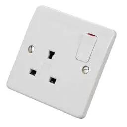 mk logic MK Logic Plus 13A DP 1 Gang Non Standard Switched Socket White - Electrical mk logic MK Logic Plus 13A DP 1 Gang Non Standard Switched Socket White Electrical