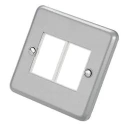 pvc back boxes MK Metalclad Plus 1 Gang 2 Module LJU6C Front Plate Metal Clad - pvc back boxes MK Metalclad Plus 1 Gang 2 Module LJU6C Front Plate Metal Clad