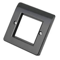 mk logic MK Logic Plus 1 Gang 2 Euro Module Front Plate Graphite - Electrical mk logic MK Logic Plus 1 Gang 2 Euro Module Front Plate Graphite Electrical