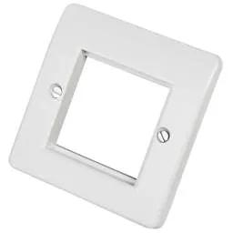 mk logic MK Logic Plus 1 Gang 2 Euro Module Front Plate White - Electrical mk logic MK Logic Plus 1 Gang 2 Euro Module Front Plate White Electrical