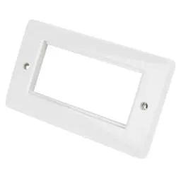mk logic MK Logic Plus 2 Gang 4 Euro Module Front Plate White - Electrical mk logic MK Logic Plus 2 Gang 4 Euro Module Front Plate White Electrical