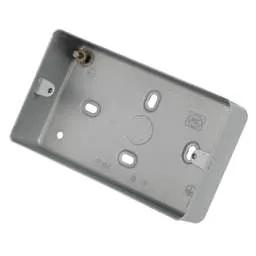 mk logic MK Logic Plus 2 Gang 41mm Surface Mounting Box Metal Clad - Electrical mk logic MK Logic Plus 2 Gang 41mm Surface Mounting Box Metal Clad Electrical