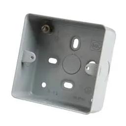 mk logic MK Logic Plus 1 Gang 41mm Surface Mounting Box Metal Clad with Knockouts - Electrical mk logic MK Logic Plus 1 Gang 41mm Surface Mounting Box Metal Clad with Knockouts Electrical