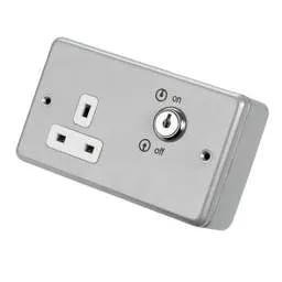 pvc back boxes MK Metalclad Plus 13A DP 1 Gang Key Operated Socket Metal Clad - pvc back boxes MK Metalclad Plus 13A DP 1 Gang Key Operated Socket Metal Clad