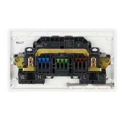 mk logic MK Logic Plus Rapid Fix 13A DP 2 Gang Switched Socket with Screwless Terminals White - Electrical mk logic MK Logic Plus Rapid Fix 13A DP 2 Gang Switched Socket with Screwless Terminals White Electrical