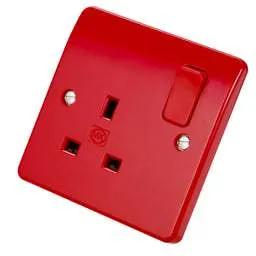 mk logic MK Logic Plus 13A DP 1 Gang Switched Socket Red - Electrical mk logic MK Logic Plus 13A DP 1 Gang Switched Socket Red Electrical