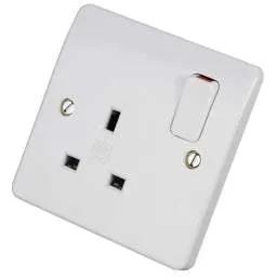 mk logic MK Logic Plus 13A DP 1 Gang Switched Socket White - Electrical mk logic MK Logic Plus 13A DP 1 Gang Switched Socket White Electrical