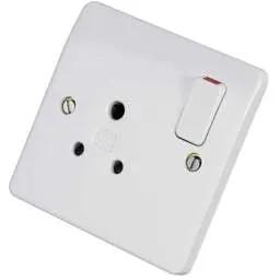 mk logic MK Logic Plus 5A DP 1 Gang Switched Socket White - Electrical mk logic MK Logic Plus 5A DP 1 Gang Switched Socket White Electrical