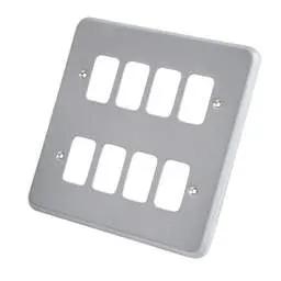 mk grid cover MK Grid Plus 8 Gang Grid Front Plate Metalclad - mk grid cover MK Grid Plus 8 Gang Grid Front Plate Metalclad