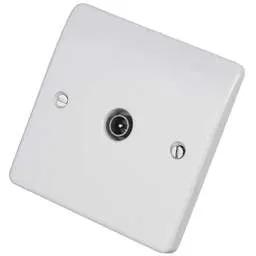 mk logic MK Logic Plus 1 Gang TV / FM Non Isolated IEC Male Coaxial Socket White - Electrical mk logic MK Logic Plus 1 Gang TV / FM Non Isolated IEC Male Coaxial Socket White Electrical