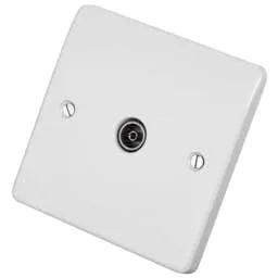 mk logic MK Logic Plus 1 Gang TV / FM Non Isolated IEC Female Coaxial Socket White - Electrical mk logic MK Logic Plus 1 Gang TV / FM Non Isolated IEC Female Coaxial Socket White Electrical