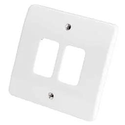 mk grid cover MK Grid Plus 2 Gang Grid Front Plate White - mk grid cover MK Grid Plus 2 Gang Grid Front Plate White