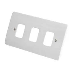 mk grid cover MK Grid Plus 3 Gang Grid Front Plate White - mk grid cover MK Grid Plus 3 Gang Grid Front Plate White