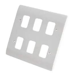 mk grid cover MK Grid Plus 6 Gang Grid Front Plate White - mk grid cover MK Grid Plus 6 Gang Grid Front Plate White