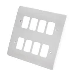 mk grid cover MK Grid Plus 8 Gang Grid Front Plate White - mk grid cover MK Grid Plus 8 Gang Grid Front Plate White