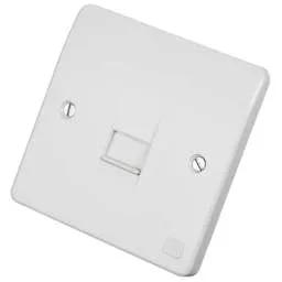 mk logic MK Logic Plus 1 Gang Master Telephone Socket White - Electrical mk logic MK Logic Plus 1 Gang Master Telephone Socket White Electrical