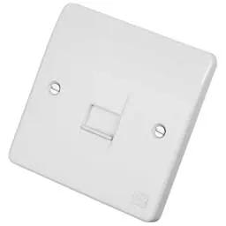 mk logic MK Logic Plus 1 Gang Secondary Telephone Socket White - Electrical mk logic MK Logic Plus 1 Gang Secondary Telephone Socket White Electrical