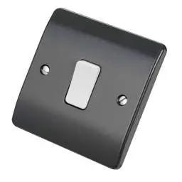 mk logic MK Logic Plus 10A 1 Gang 1 Way Light Switch Graphite - Electrical mk logic MK Logic Plus 10A 1 Gang 1 Way Light Switch Graphite Electrical