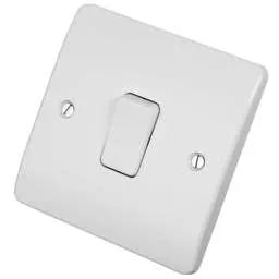 mk logic MK Logic Plus 10A 1 Gang 1 Way Light Switch White - Electrical mk logic MK Logic Plus 10A 1 Gang 1 Way Light Switch White Electrical