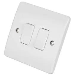 mk logic MK Logic Plus 10A 2 Gang 2 Way Light Switch White - Electrical mk logic MK Logic Plus 10A 2 Gang 2 Way Light Switch White Electrical