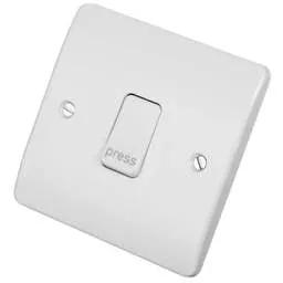 mk logic MK Logic Plus 10A 1 Gang 2 Way Press Switch White - Electrical mk logic MK Logic Plus 10A 1 Gang 2 Way Press Switch White Electrical